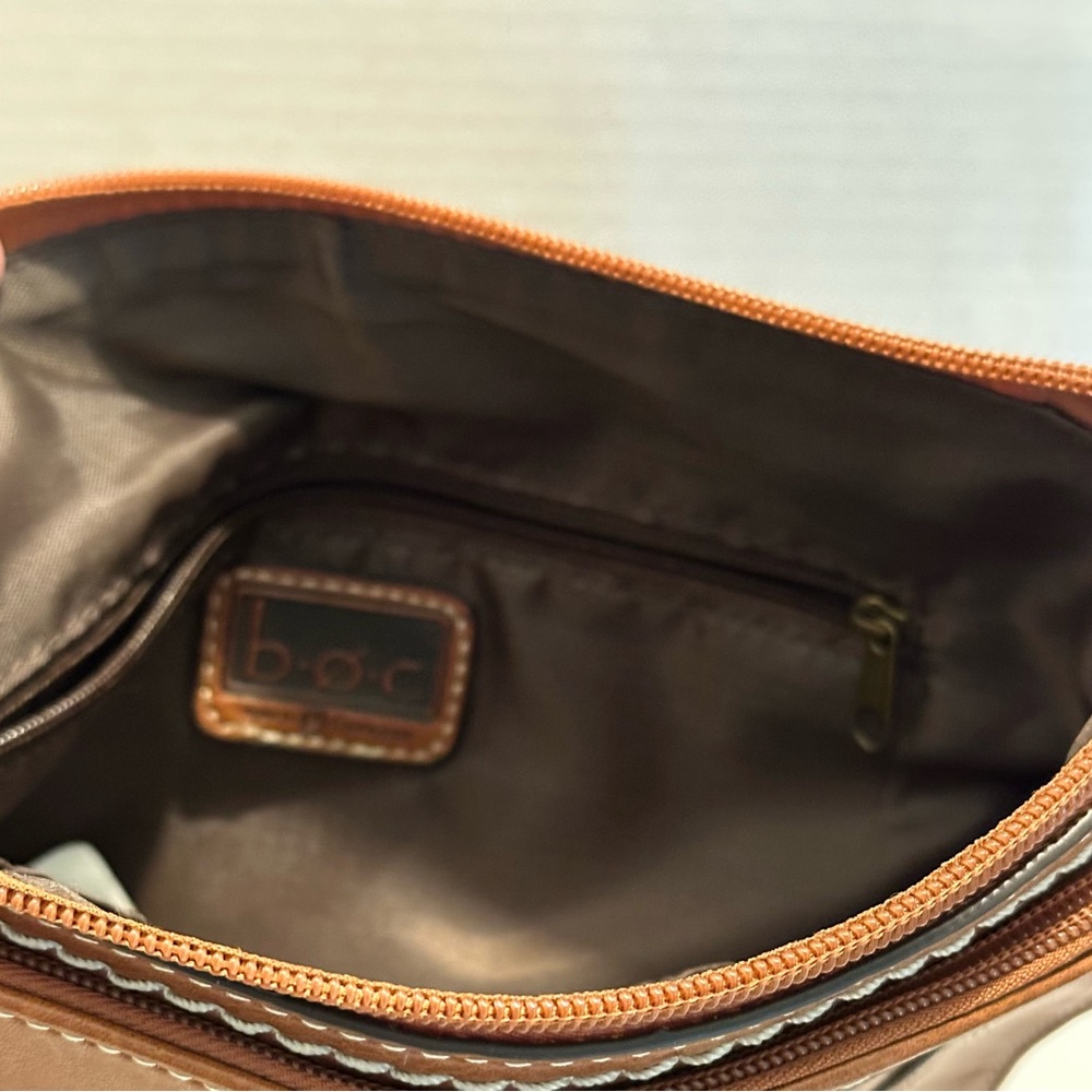 B O C Brown Faux Leather Crossbody Messenger Bag - Picture 5 of 8